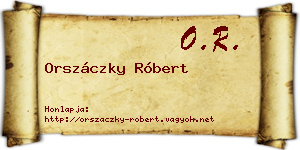 Orszáczky Róbert névjegykártya
