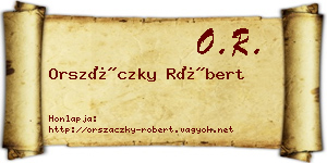 Orszáczky Róbert névjegykártya