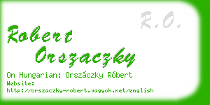 robert orszaczky business card